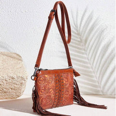 Handmade Western Crossbody Tasseled Shoulder Bag