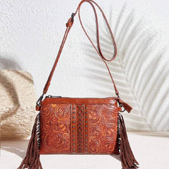 Handmade Western Crossbody Tasseled Shoulder Bag