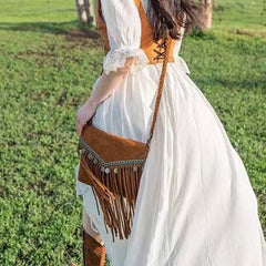 Boho Brown Tassel Crossbody Bag