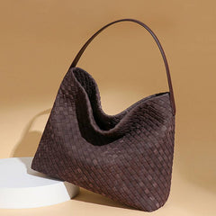 Large Woven Suede Tote Bag