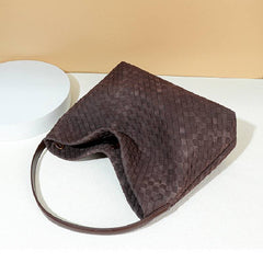 Large Woven Suede Tote Bag