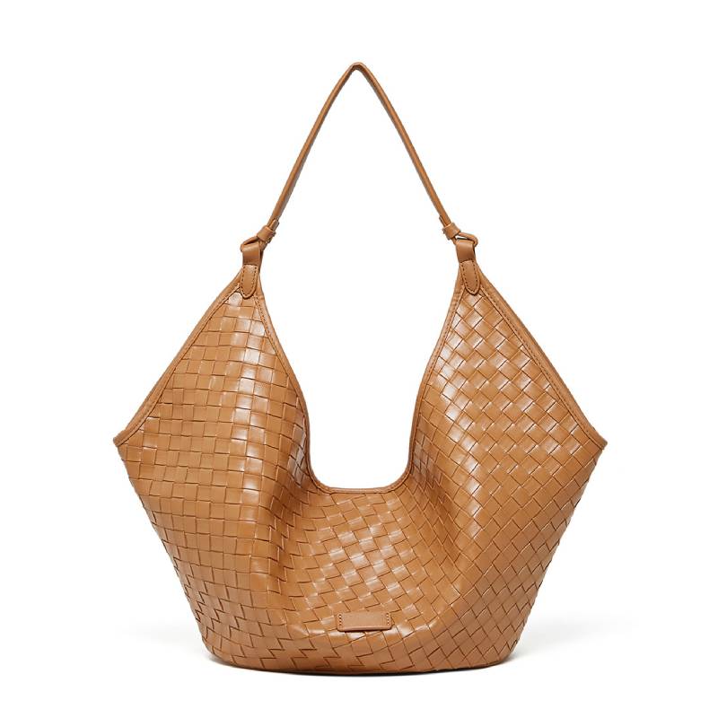Leather Woven Shoulder Bags Large Tote Bag