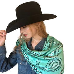 Paisley Wild Rags (Nevada) Light Turquoise Silk Scarf