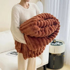 Plush Stripped Throw Blanket