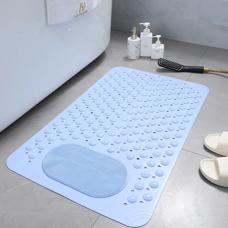 LoomVita SafeGrip Shower Mat with Foot Scrubber
