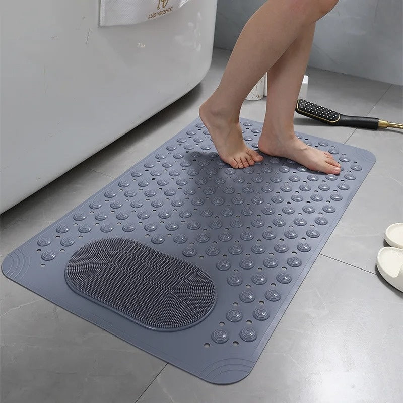 LoomVita SafeGrip Shower Mat with Foot Scrubber