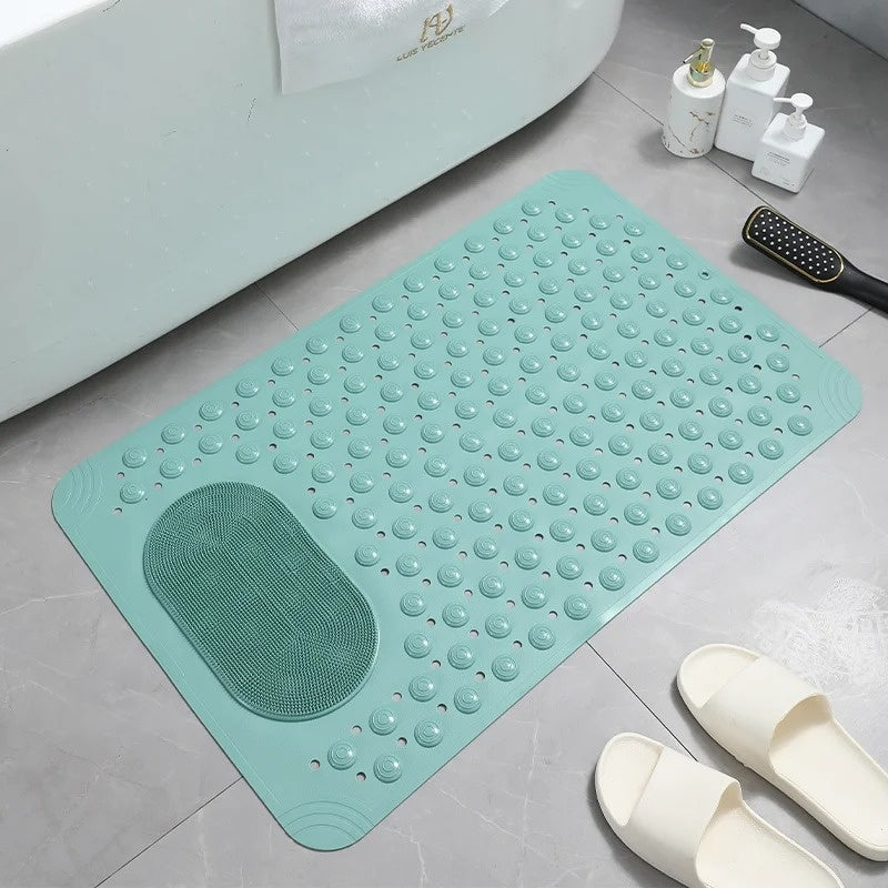 LoomVita SafeGrip Shower Mat with Foot Scrubber