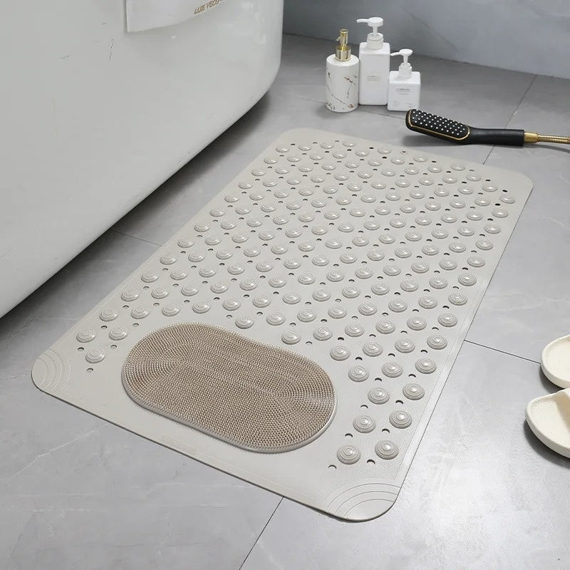 LoomVita SafeGrip Shower Mat with Foot Scrubber