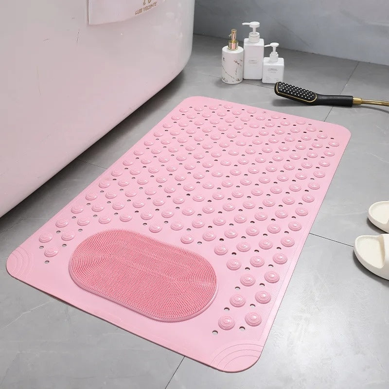 LoomVita SafeGrip Shower Mat with Foot Scrubber